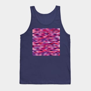 Abstract, blurred horizontal Geometric lines in fuscia pink and violet in Contemporary art style with illusional effects. Tank Top